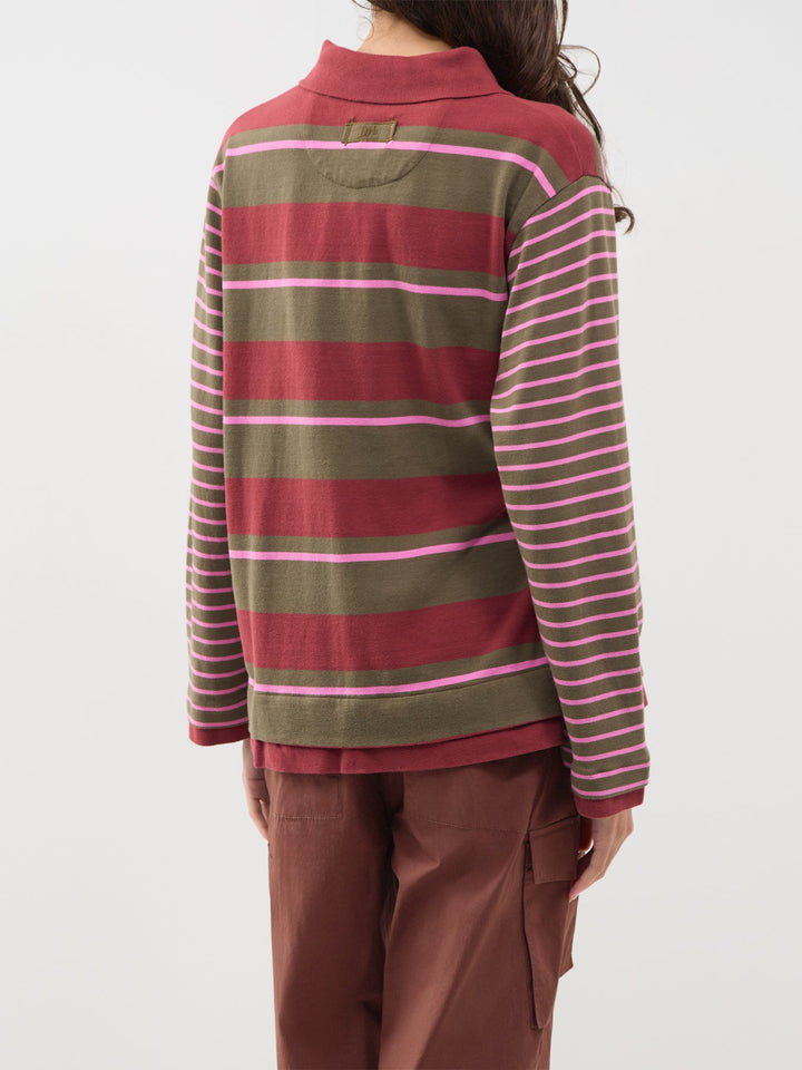 Damson Madder - Noah Cinch Rugby in Olive Pink - Kalifornia Jean Bar