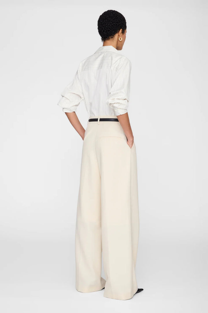 Anine Bing - Essie Cropped Shirt Cream Pinstripe