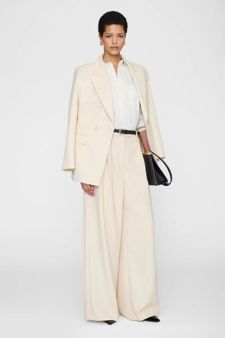 Anine Bing - Essie Cropped Shirt Cream Pinstripe