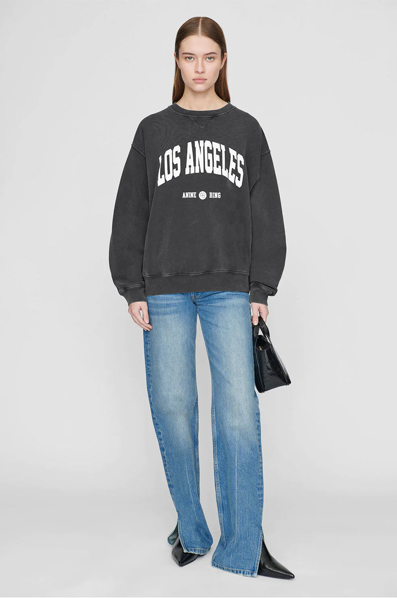 Anine Bing Los Angeles Washed Black Ramona Sweatshirt