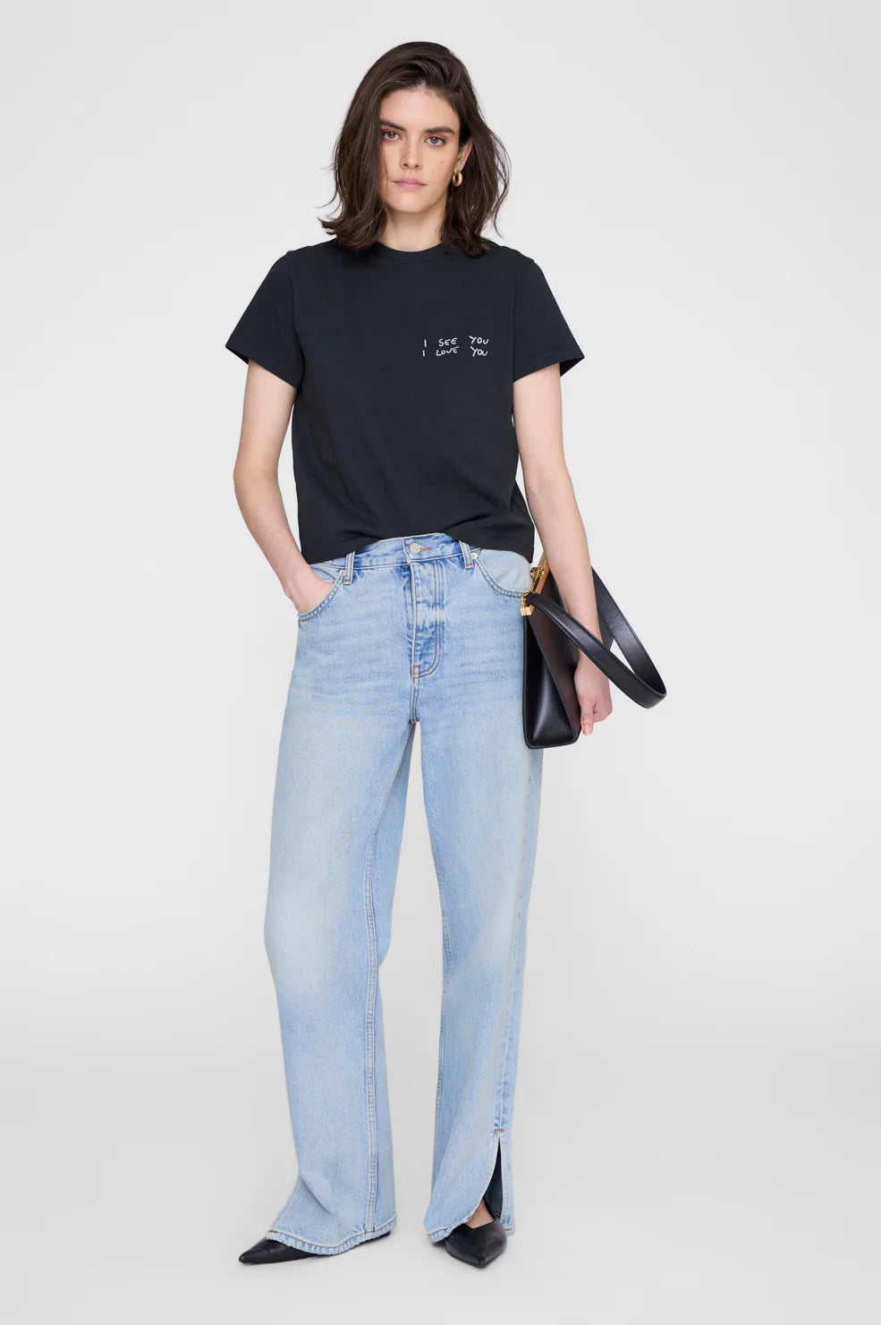 Anine Bing - Shelley Tee I See You I Love You in Black