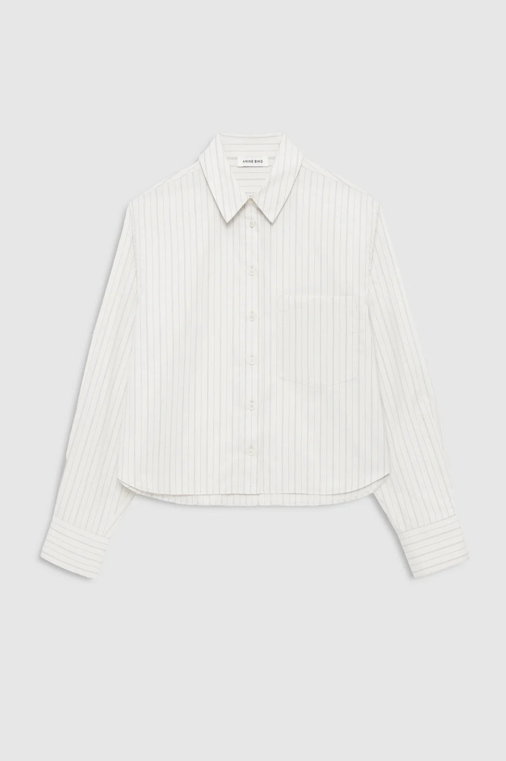 Anine Bing - Essie Cropped Shirt Cream Pinstripe
