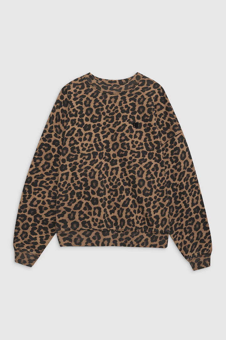 Anine Bing - Miles Sweatshirt in Black and Brown Leopard