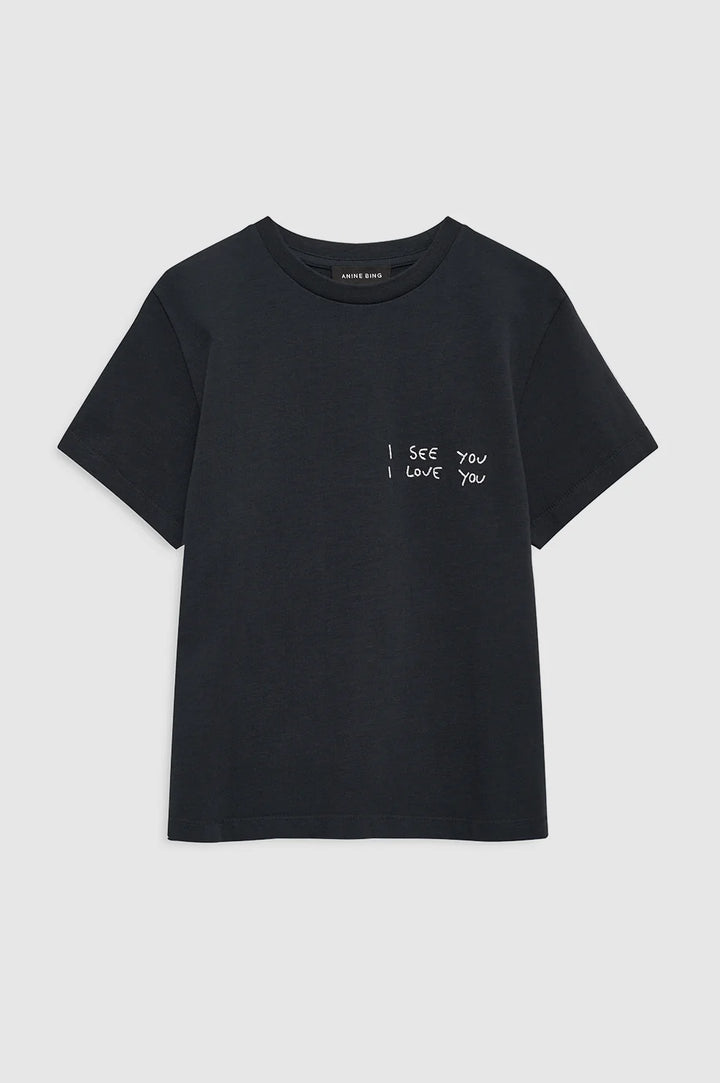 Anine Bing - Shelley Tee I See You I Love You in Black