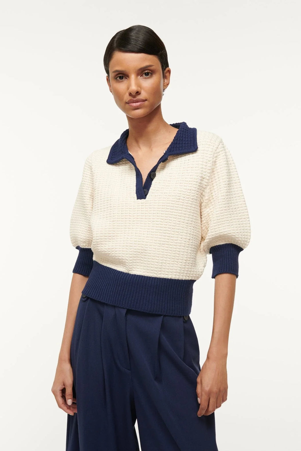 Staud - Altea Sweater in Ivory and Navy