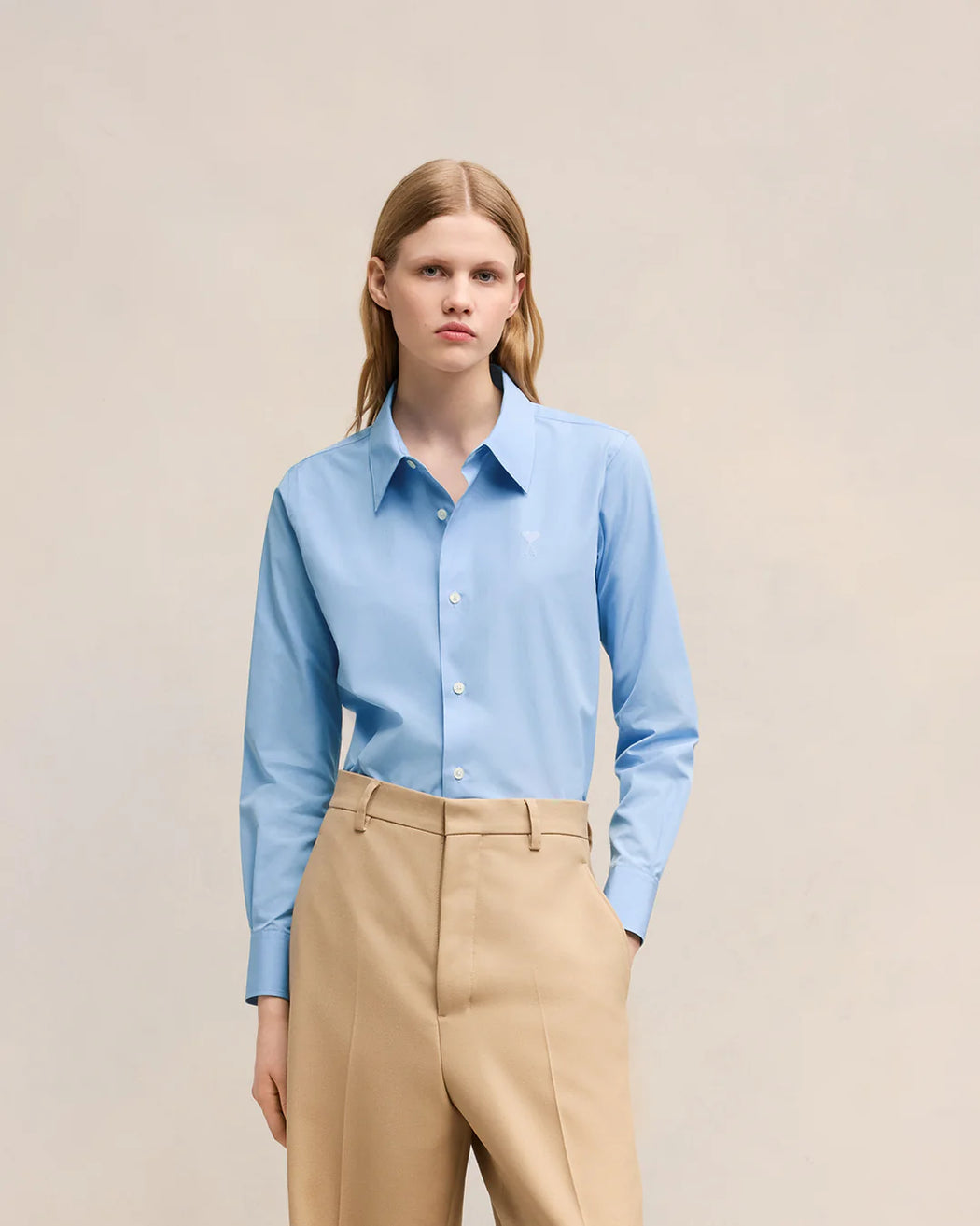 AMI PARIS - Cashmere Blue Ami De Coeur Classic Shirt