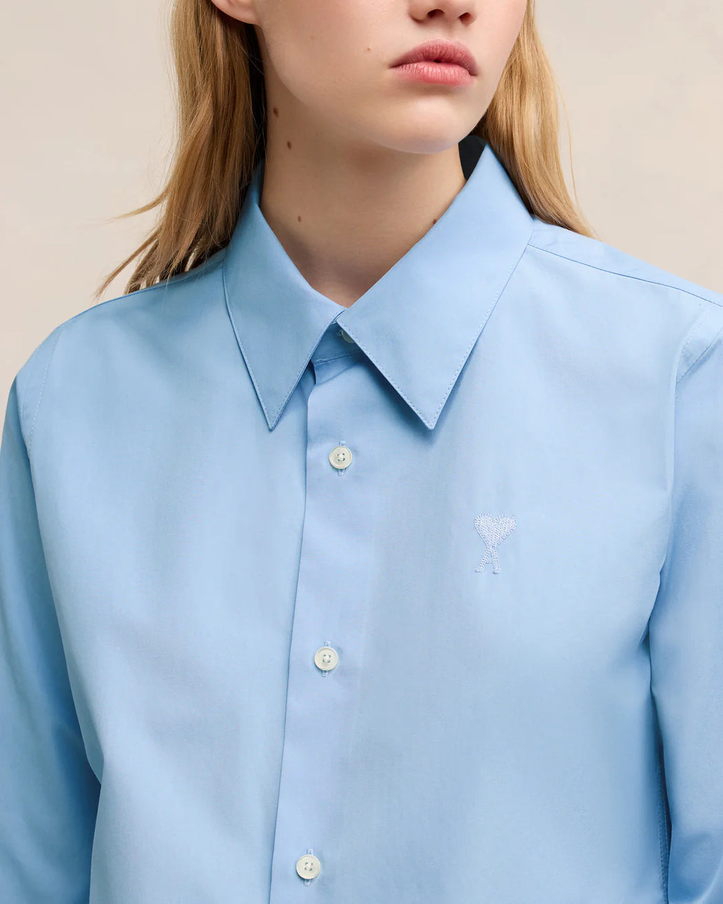 AMI PARIS - Cashmere Blue Ami De Coeur Classic Shirt