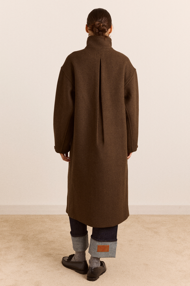 Damson Madder - Agnes Wool Coat in Chocolate - Kalifornia Jean Bar