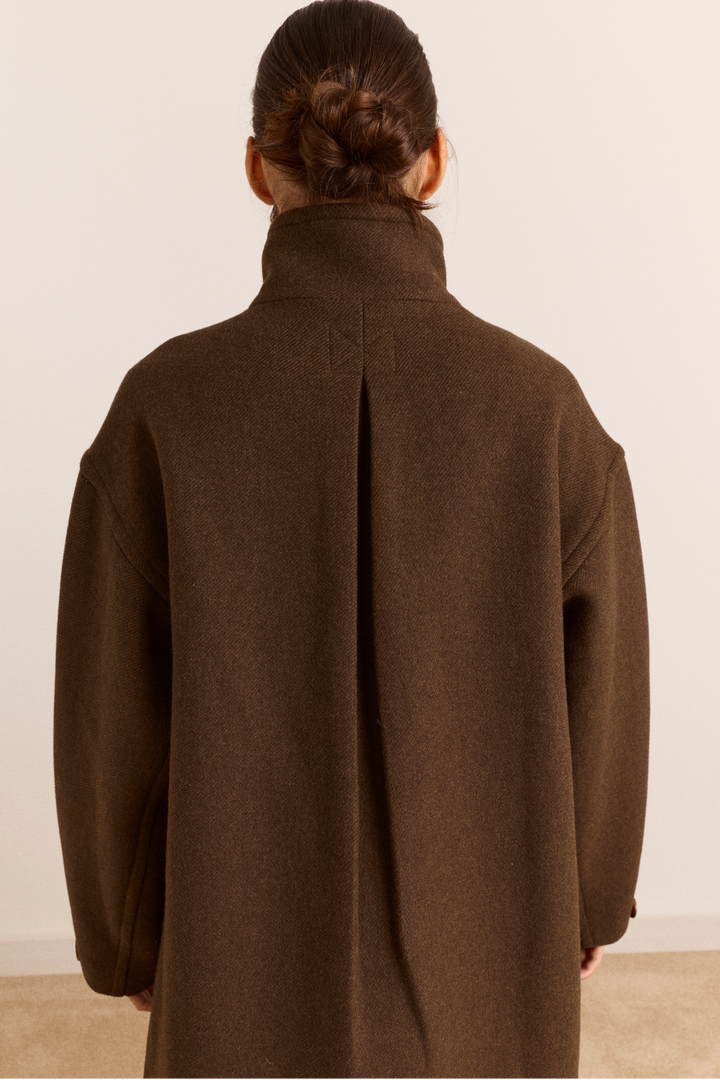 Damson Madder - Agnes Wool Coat in Chocolate - Kalifornia Jean Bar