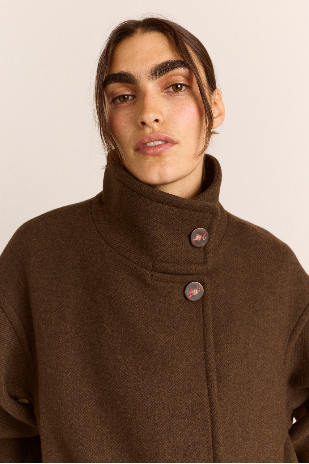 Damson Madder - Agnes Wool Coat in Chocolate - Kalifornia Jean Bar