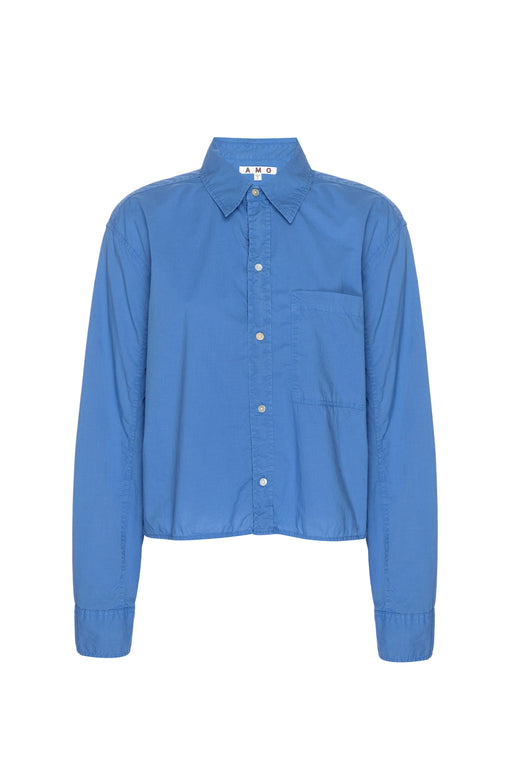 AMO - French Blue Ruth Crop Shirt