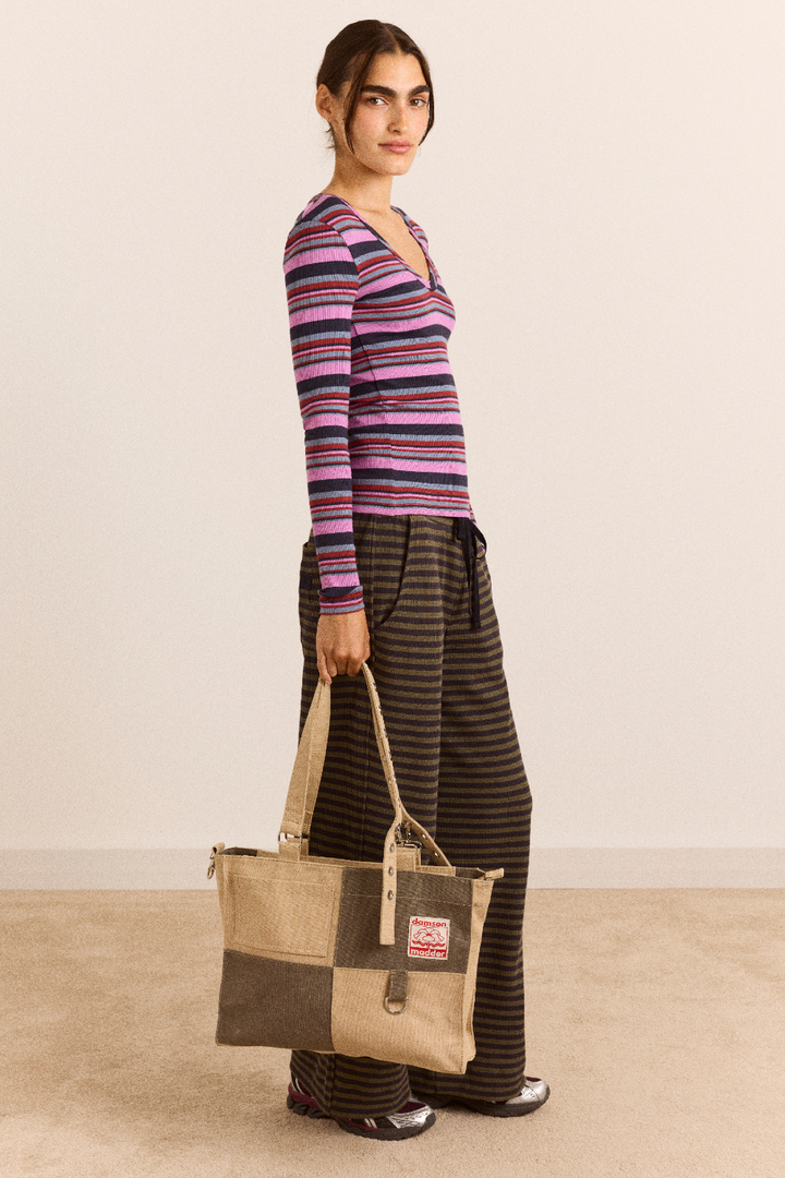 Damson Madder - Arles Viola Stripe Tee - Kalifornia Jean Bar