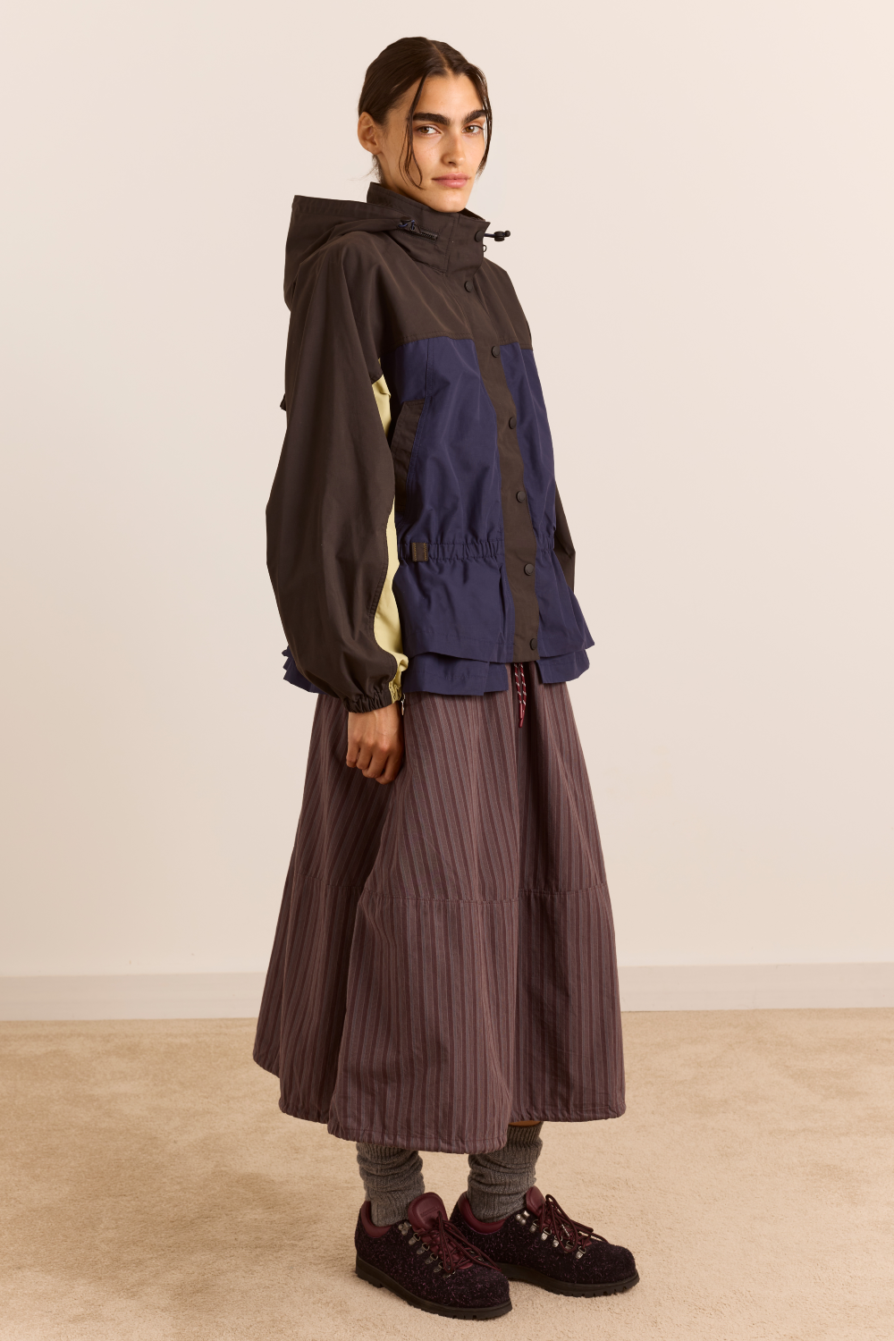 Damson Madder - Athena Raincoat in Sage/Navy - Kalifornia Jean Bar