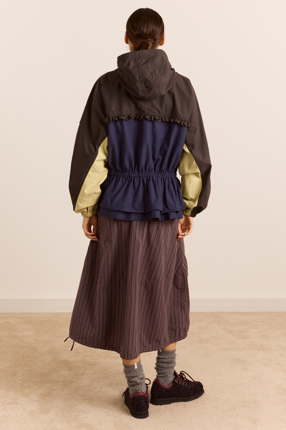Damson Madder - Athena Raincoat in Sage/Navy - Kalifornia Jean Bar