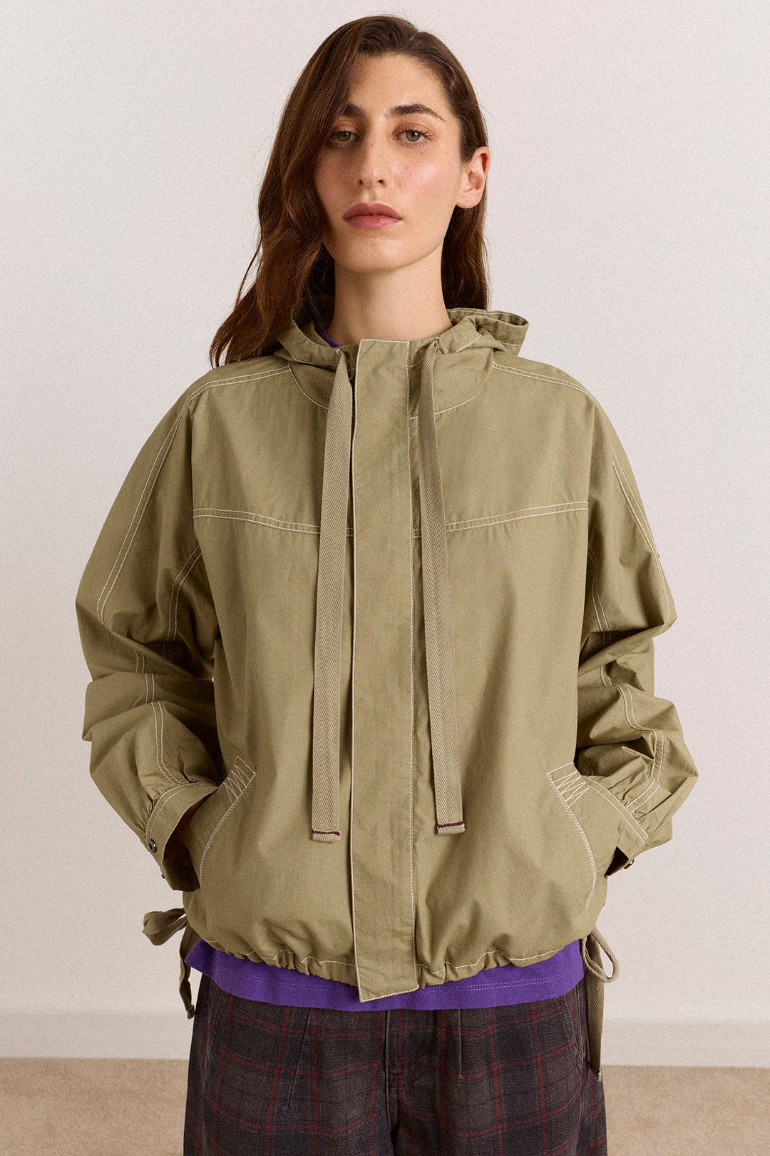 Damson Madder - Blake Hooded Top in Sage - Kalifornia Jean Bar