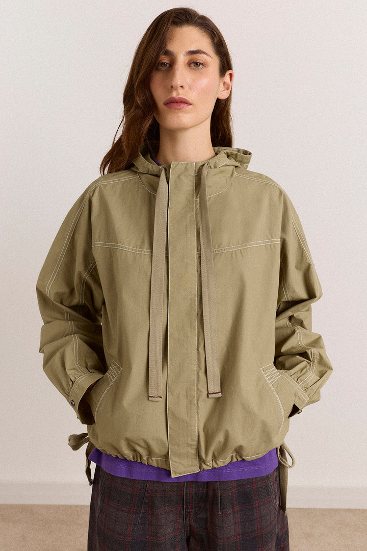 Damson Madder - Blake Hooded Top in Sage - Kalifornia Jean Bar