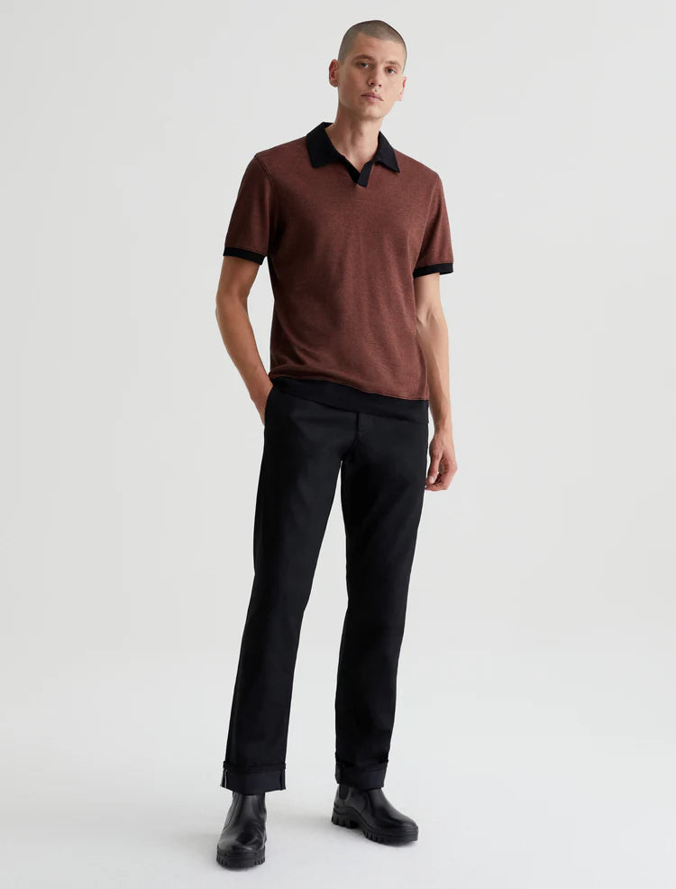 AG Denim - Cinnamon/Black Check Bryce Johnny Collar Polo