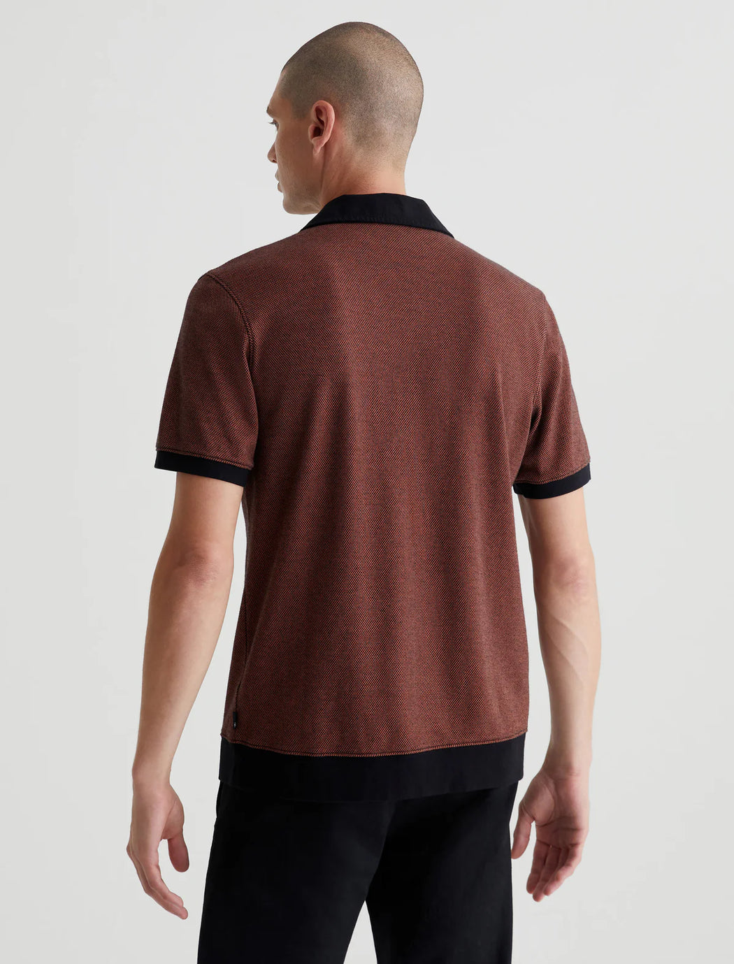 AG Denim - Cinnamon/Black Check Bryce Johnny Collar Polo