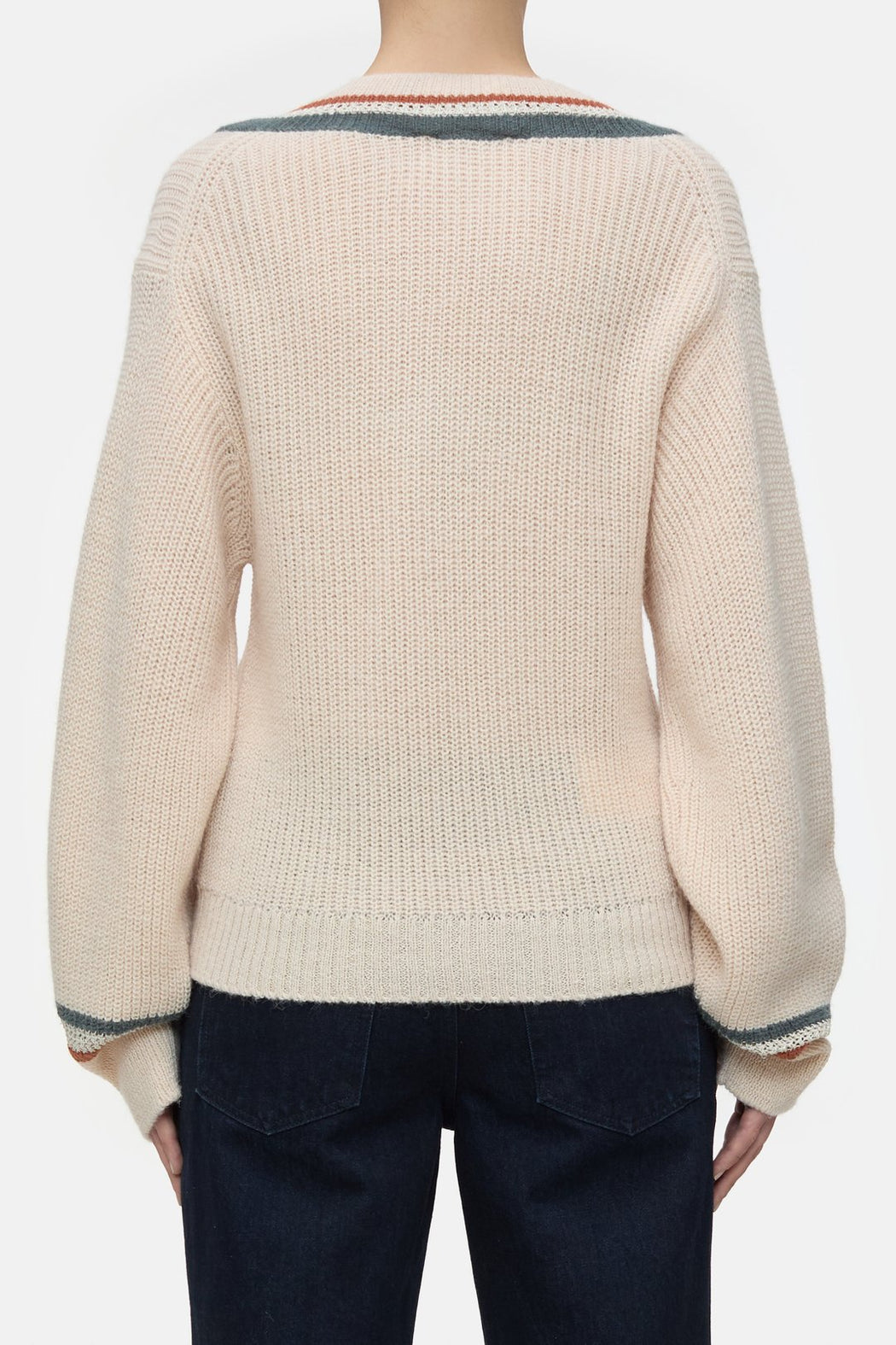 Closed - Deep V Neck Alpaca Jumper in Albicocca