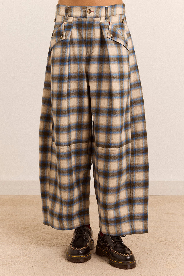 Damson Madder - Mara Trouser in Blur Blush Check - Kalifornia Jean Bar