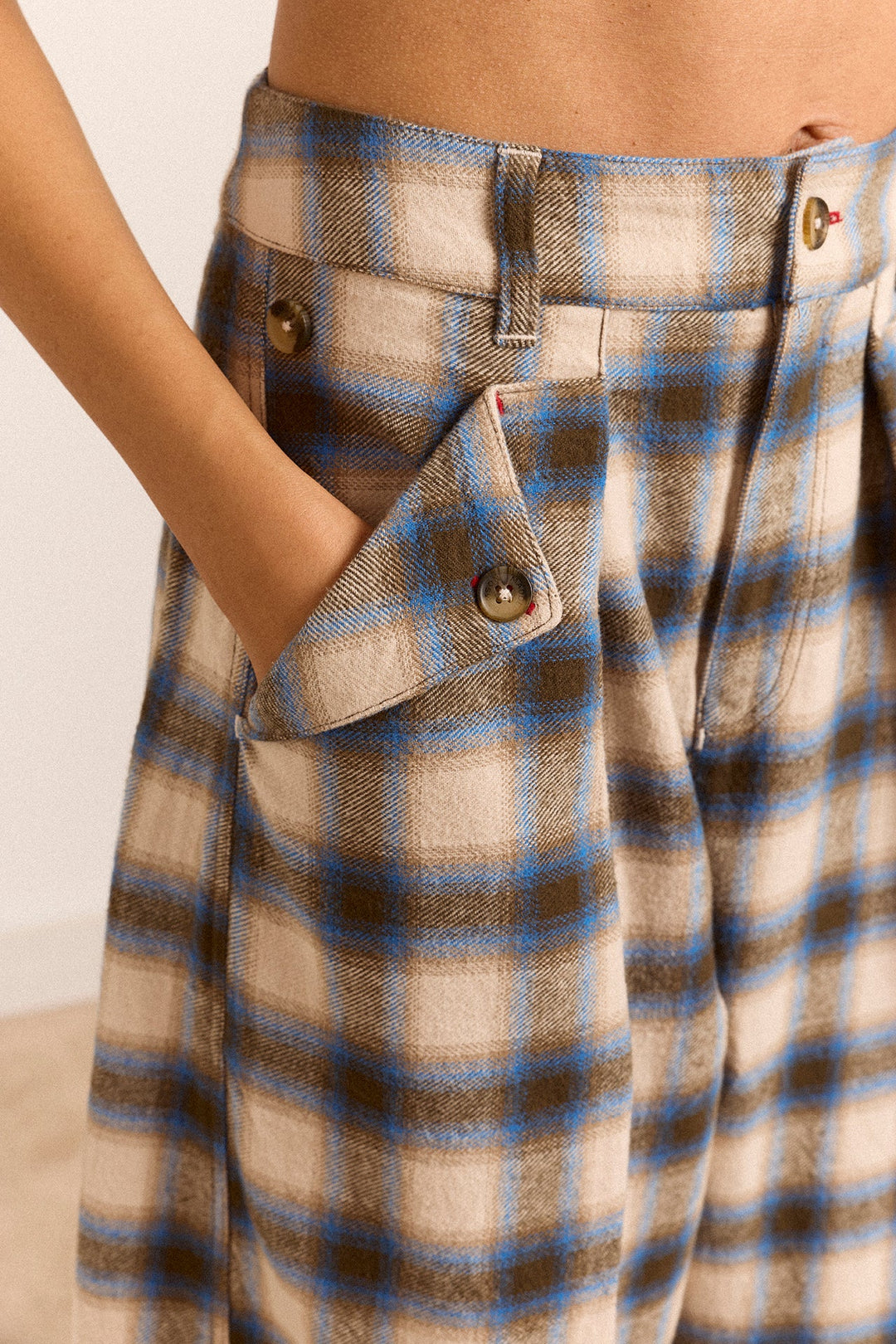 Damson Madder - Mara Trouser in Blur Blush Check - Kalifornia Jean Bar