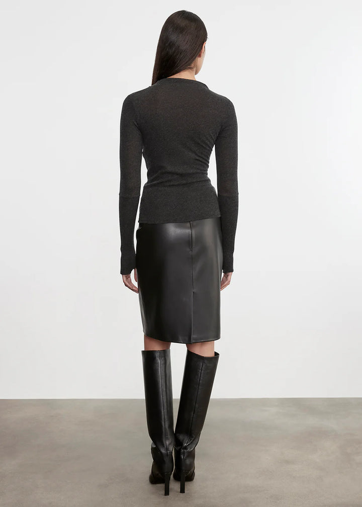 Enza Costa - Charcoal Cashmere Twist Top