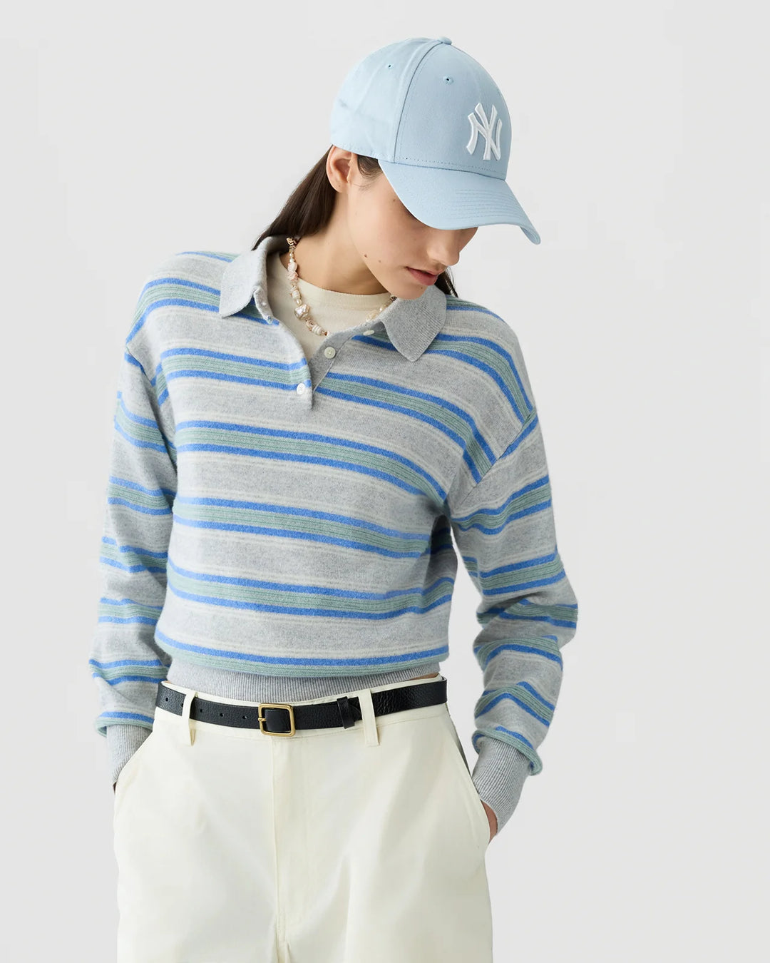 Guest in Residence - Collegiate Stripe Polo Stone Combo