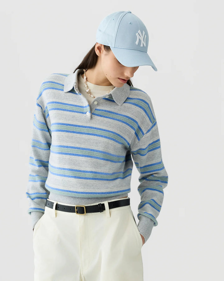 Guest in Residence - Collegiate Stripe Polo Stone Combo
