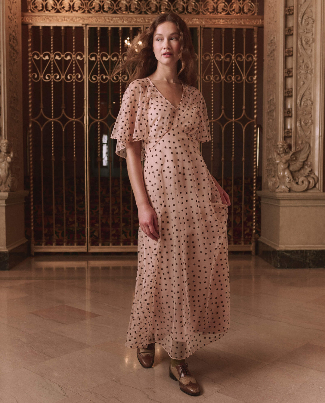 THE GREAT. - Pink Dot Festal Dress