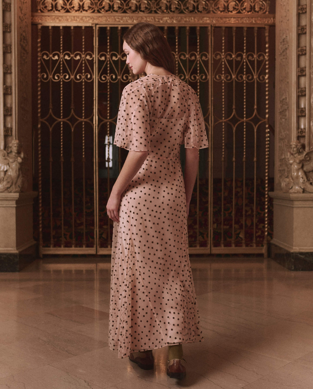 THE GREAT. - Pink Dot Festal Dress