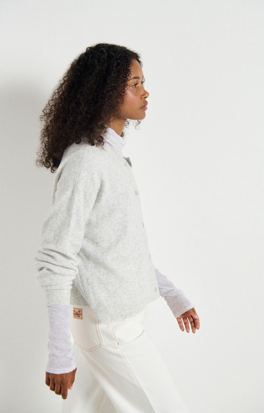 American Vintage - Heather Grey Damsville Crewneck Cardigan