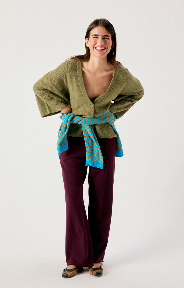 American Vintage Melange Lizard Damsville V-Neck Cardigan