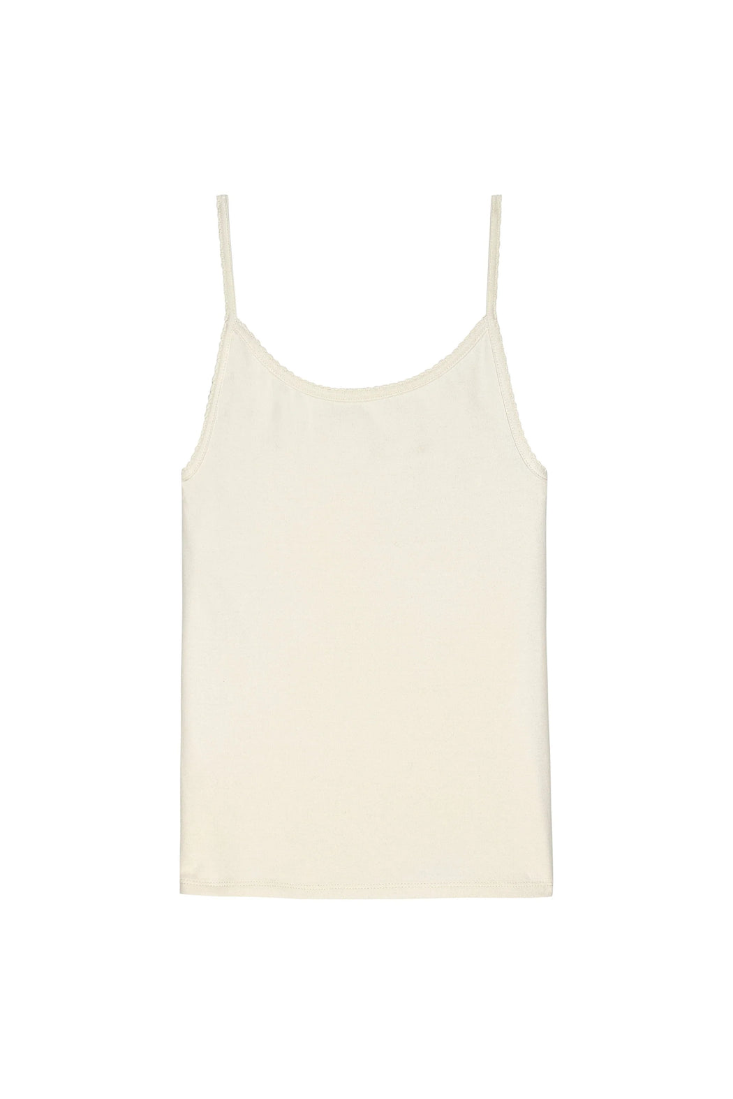 DONNI - Creme Baby Rib Scallop Tank