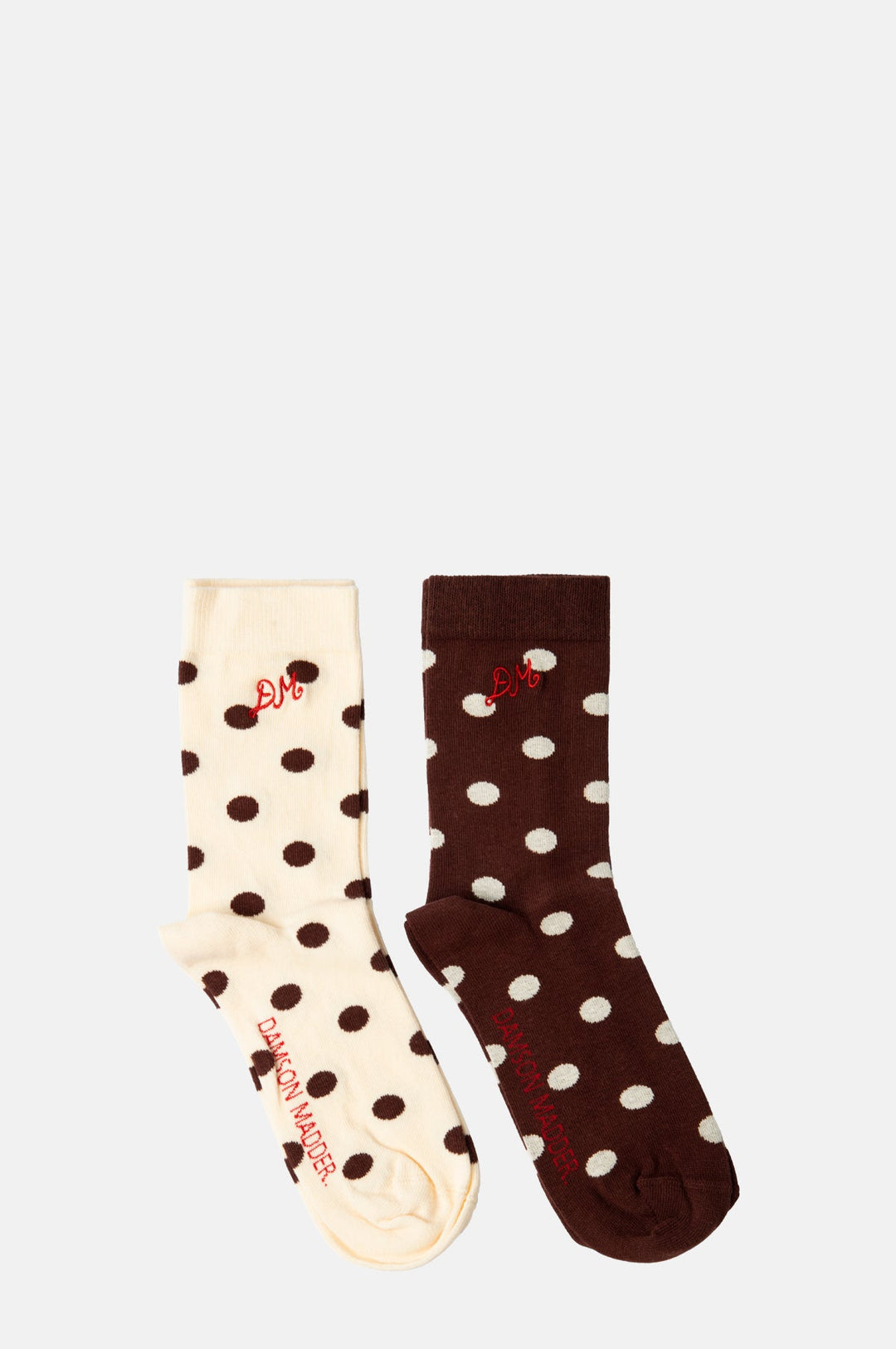 Damson Madder - Choc & Ecru Spot 2 Pack Socks - Kalifornia Jean Bar