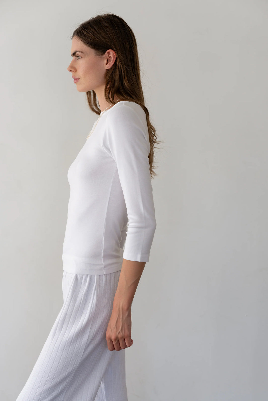 Donni - Powder Baby Rib Boat Neck