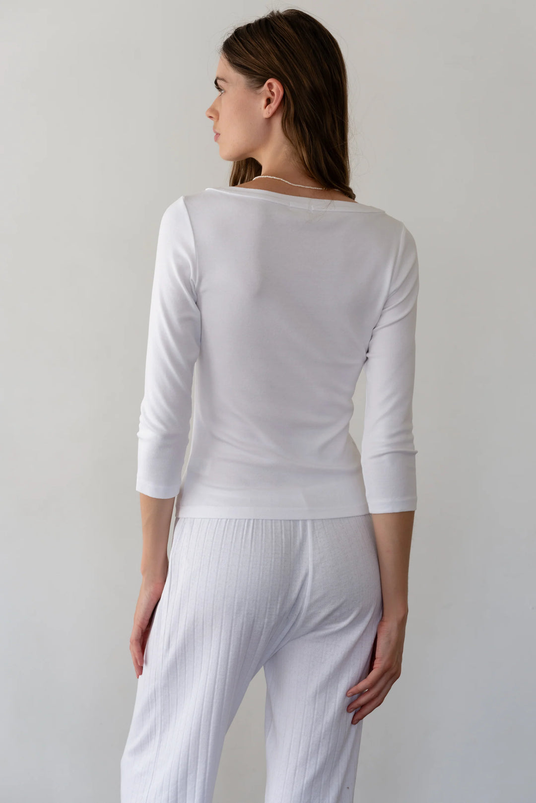 Donni - Powder Baby Rib Boat Neck