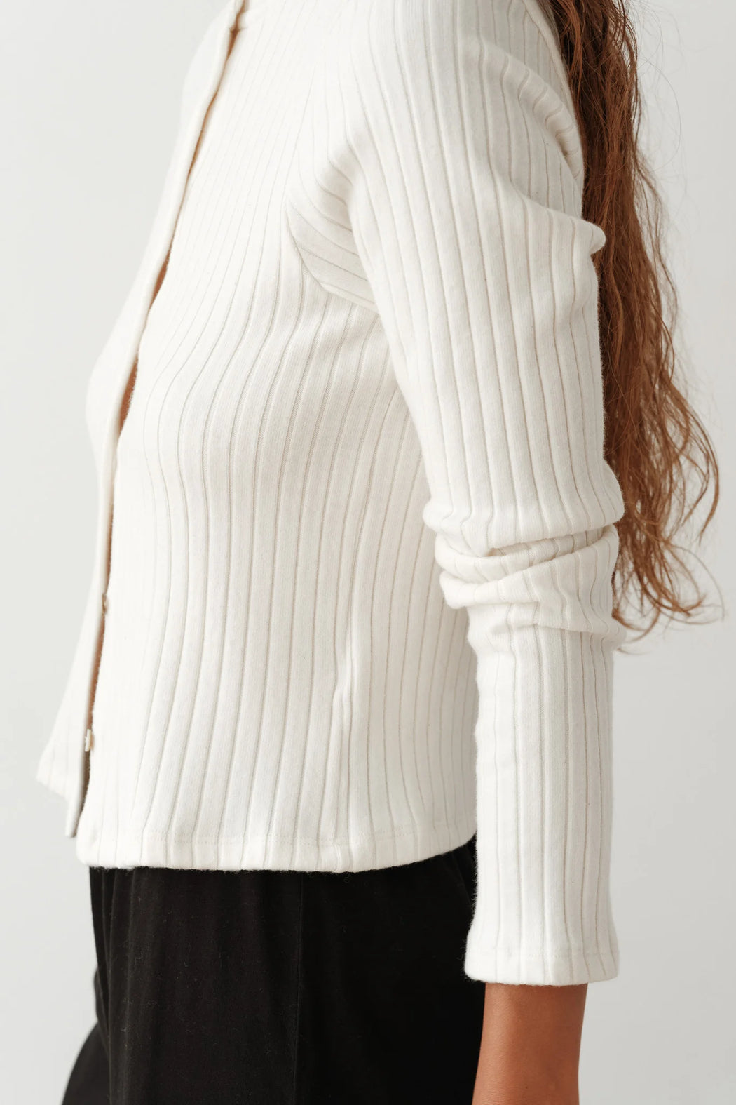 Donni - Cream Rib Cardi Sweater