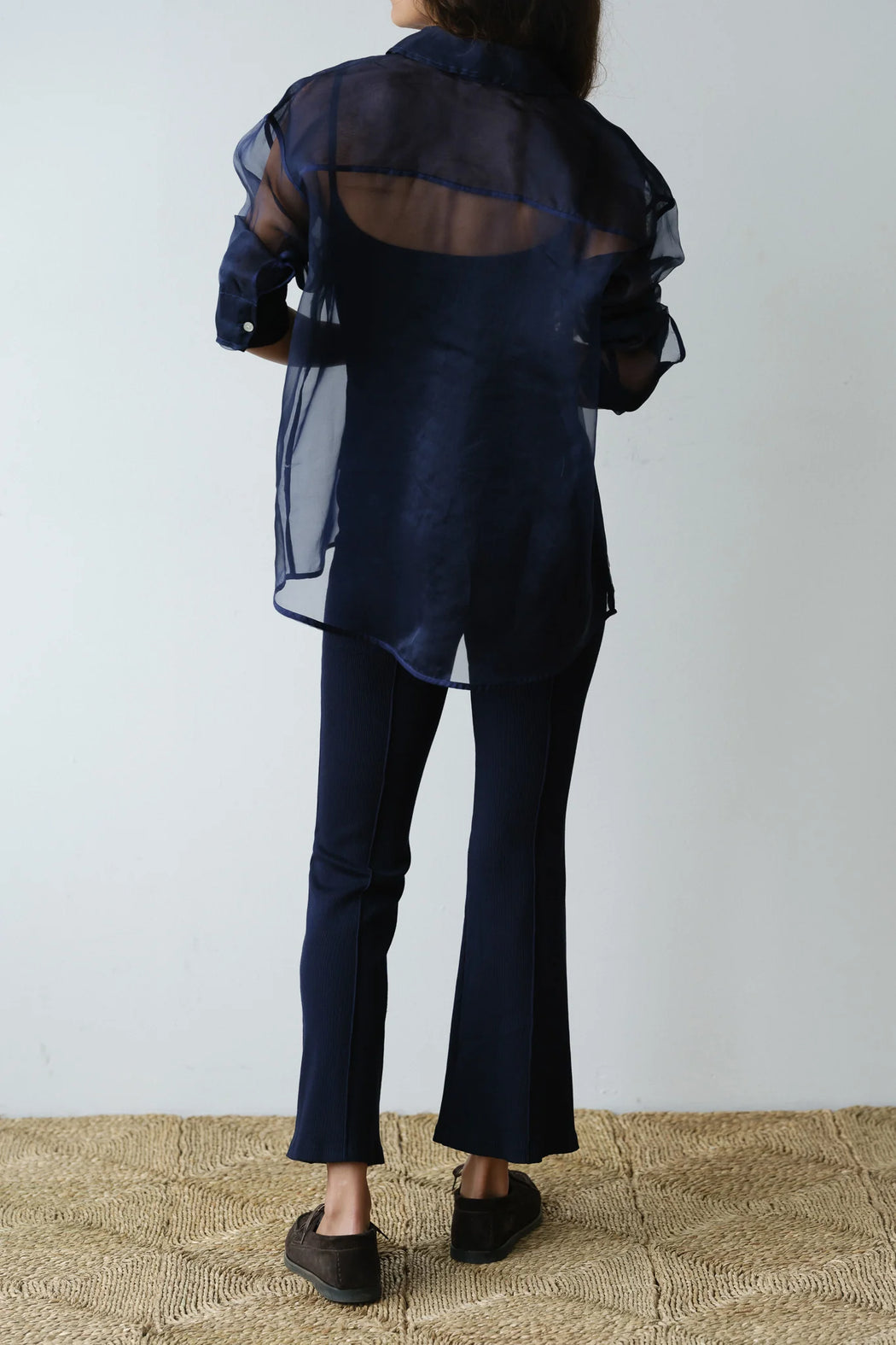 Donni - Navy Rib Kick Flare Pant