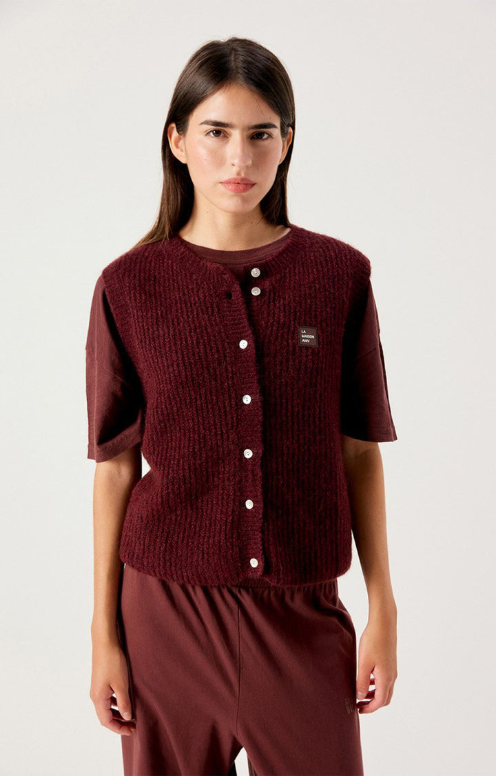 American Vintage - Melange Acerola East Sleeveless Cardigan - Melange Acerola