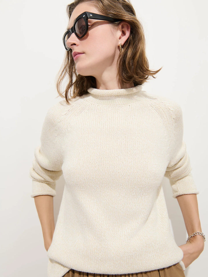 Alex Mill - Eastport Rollneck Sweater in Marled Ivory