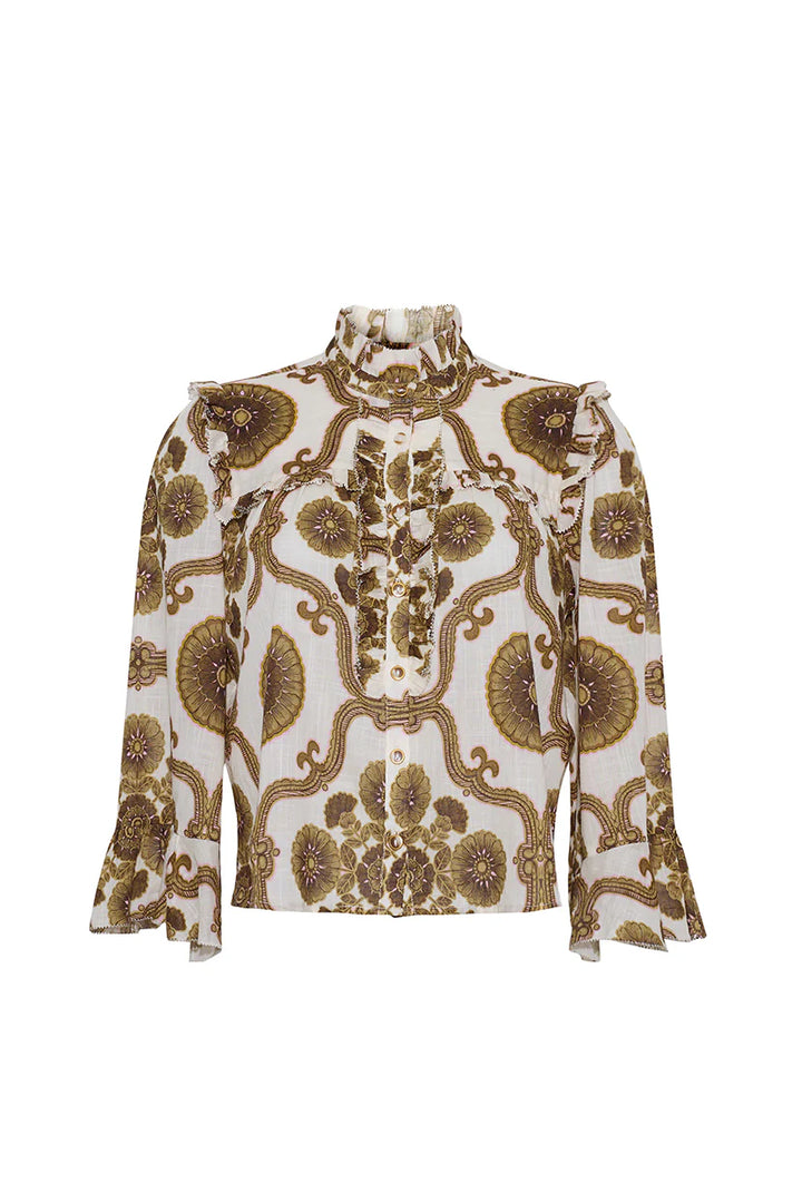 Cara Cara - Elowen Top Mod Floral Olive