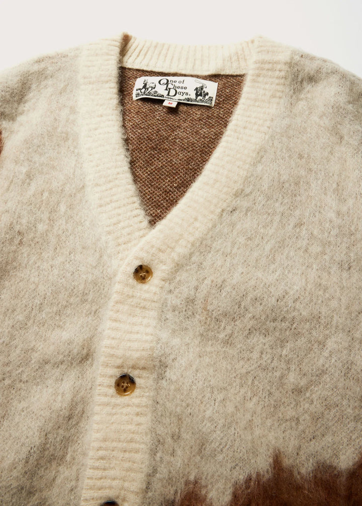 One of These Days - Horse Knit Cardigan in Brown