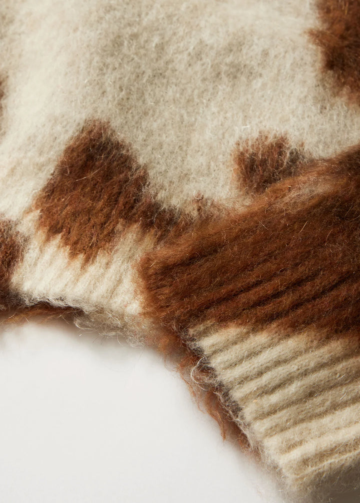 One of These Days - Horse Knit Cardigan in Brown