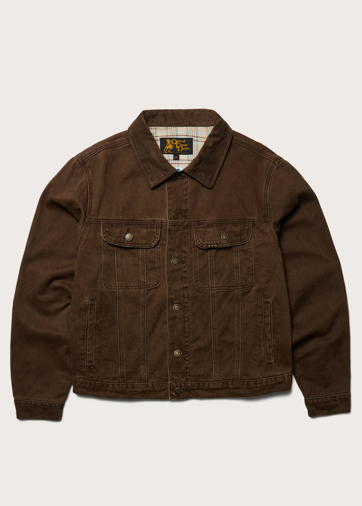 One of These Days - Lined Trucker Jacket Washed Brown Denim
