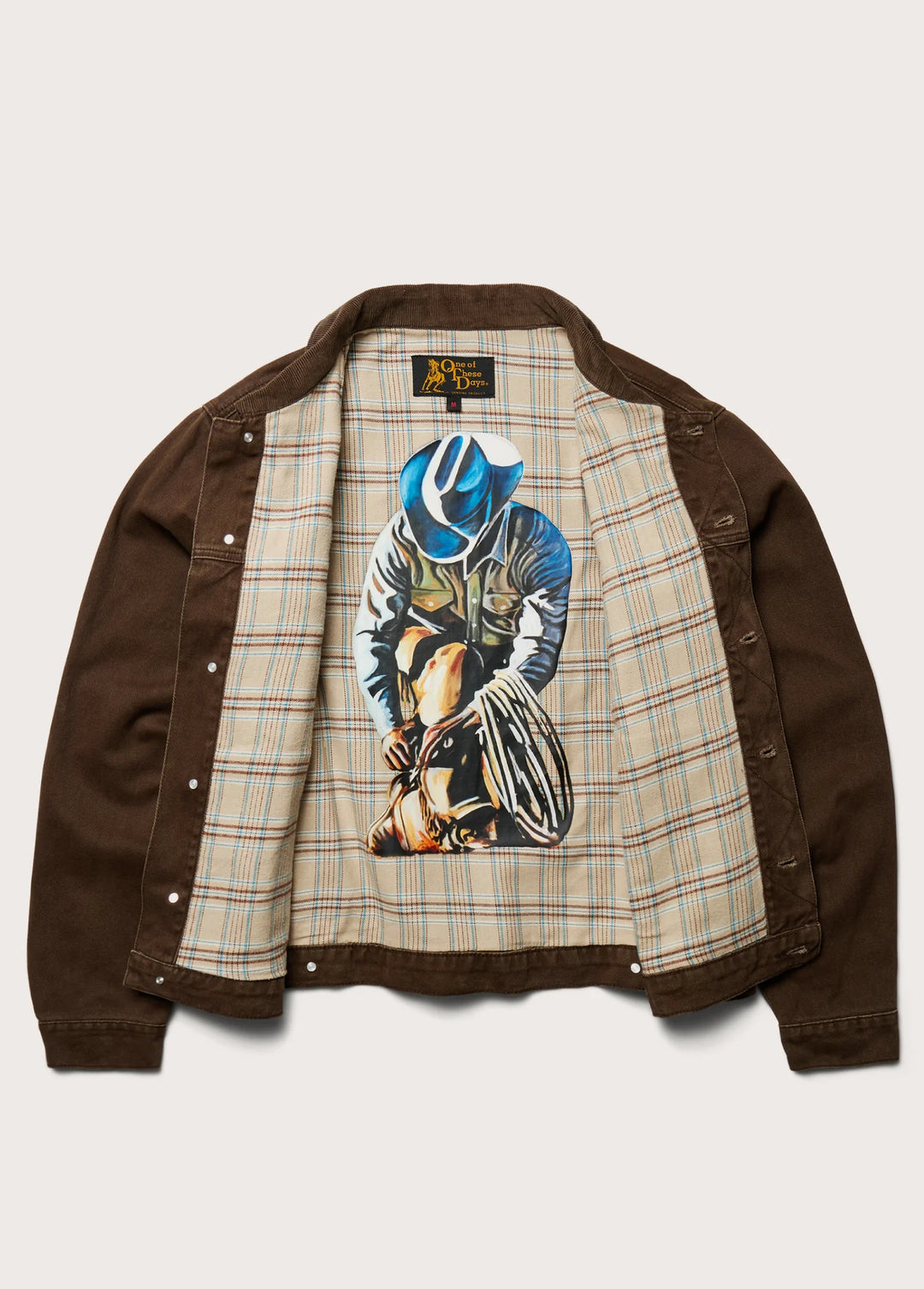 One of These Days - Lined Trucker Jacket Washed Brown Denim
