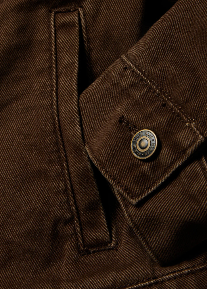 One of These Days - Lined Trucker Jacket Washed Brown Denim