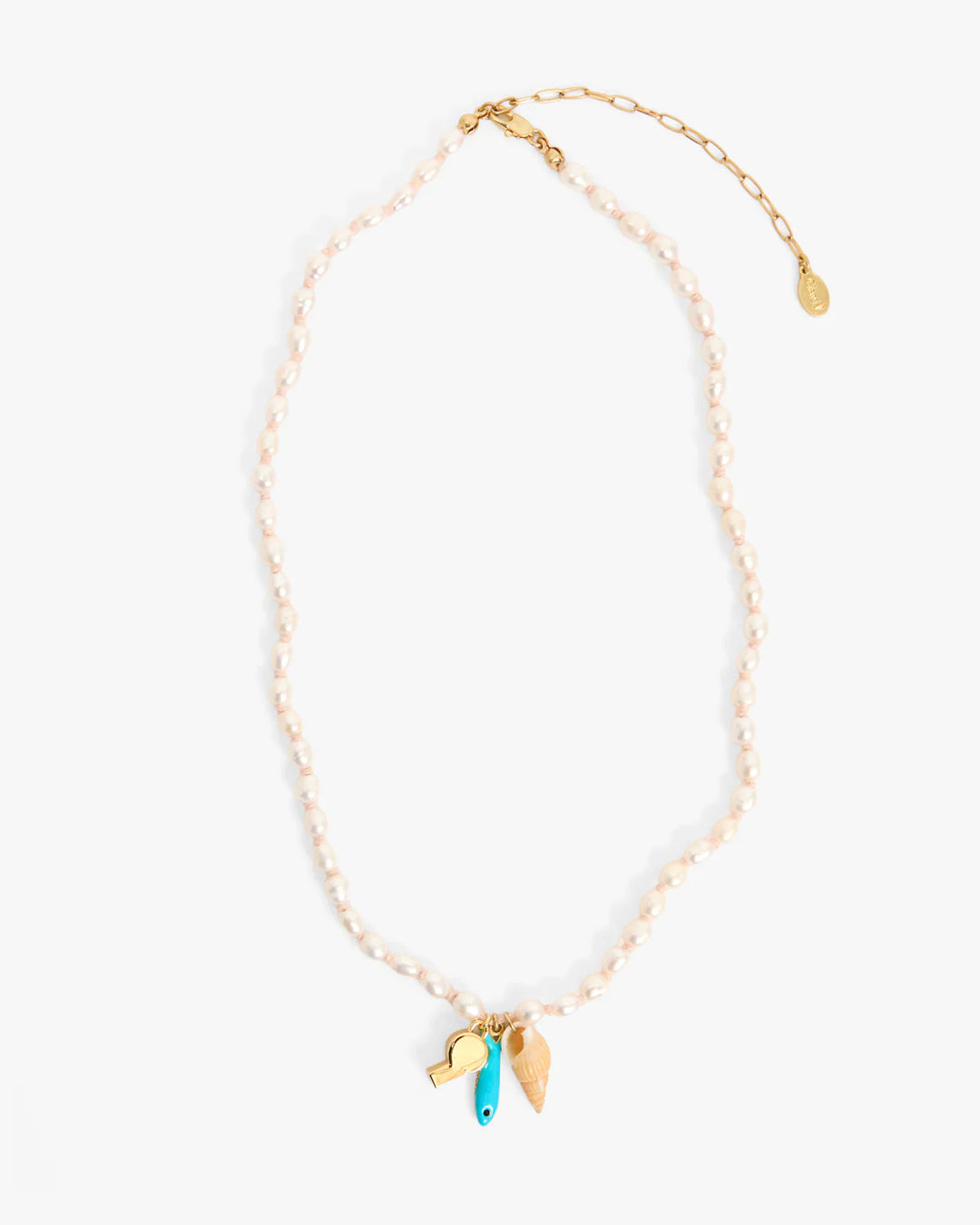 Clare V. - Freshwater Pearl Charm Necklace Multicolor