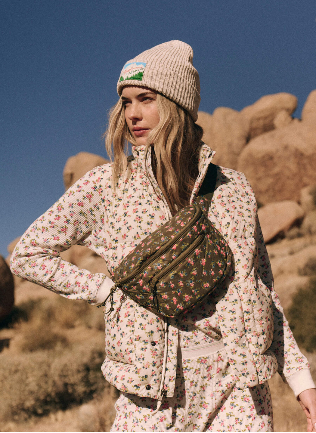 The Great - Cypress Floral The Down Quilted Puffer Hip Pack
