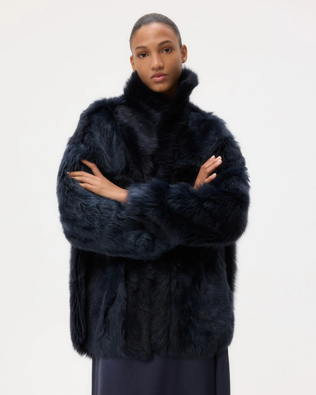 TWP - Aspen Shearling Coat in Midnight