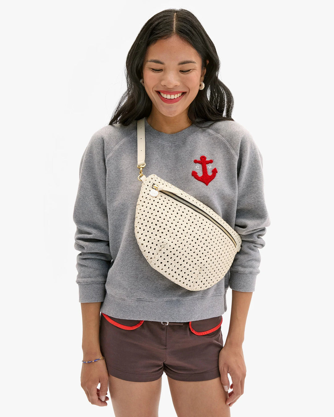 Clare V. - Anchor Le Court Sweatshirt Grey Melange